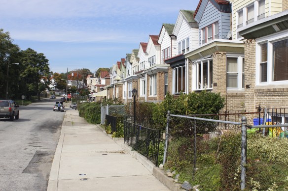 Looking up the block from the ancestral home